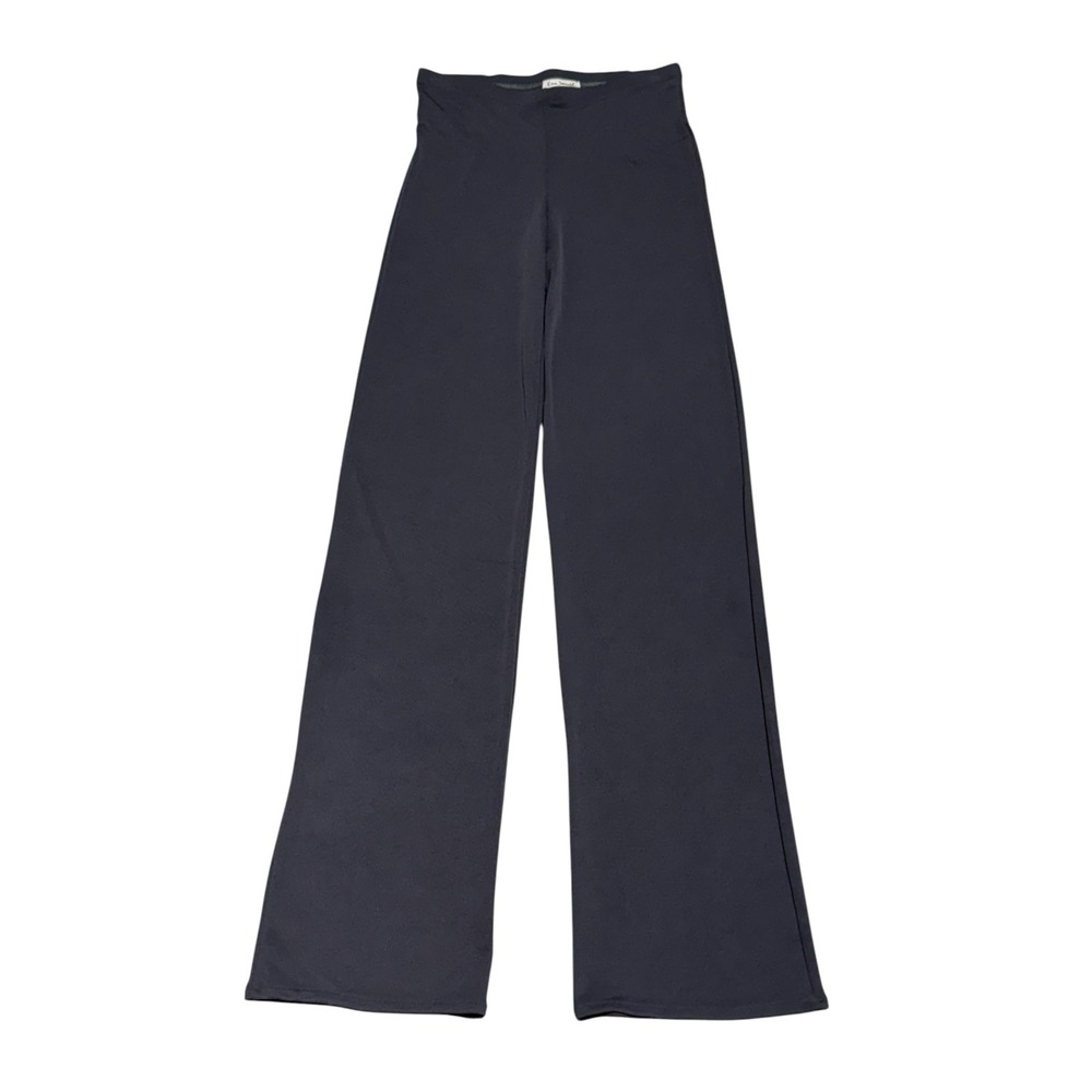 Ema Savahl Made in USA Navy Wide Leg Stretch Knit Pull On Pants Womens Small
